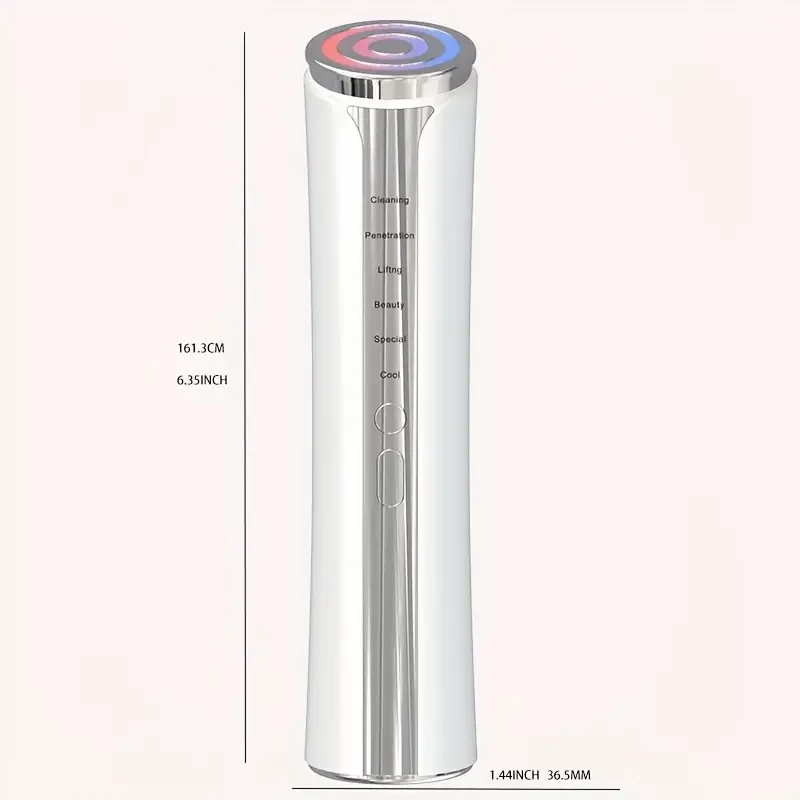 Beauty Instrument 6 In 1 Facial Skin Care Machine LED Red Blue With Refrigeration System