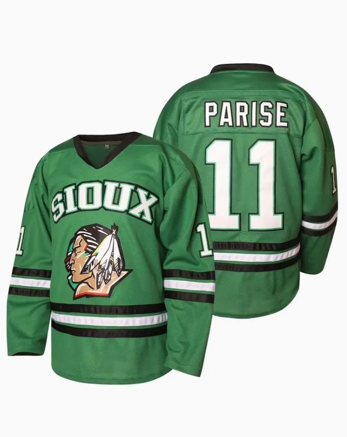Men's #11 green hockey jersey with name and number embroidered