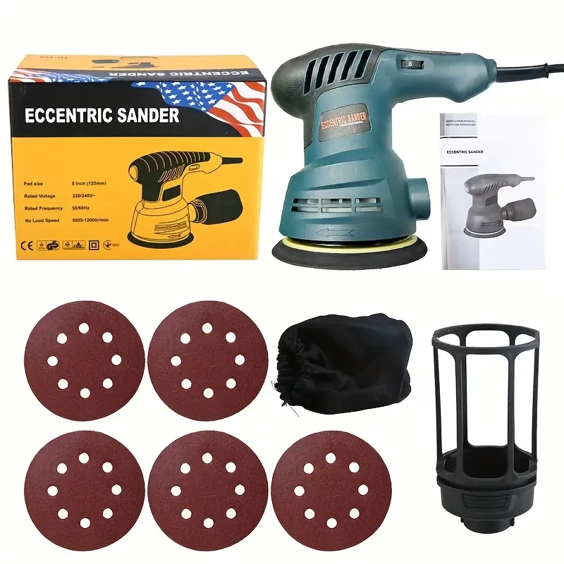 6 Variable Speed Electric Palm Sander - Get Professional Woodworking Results With 1 Set Orbital Sander!