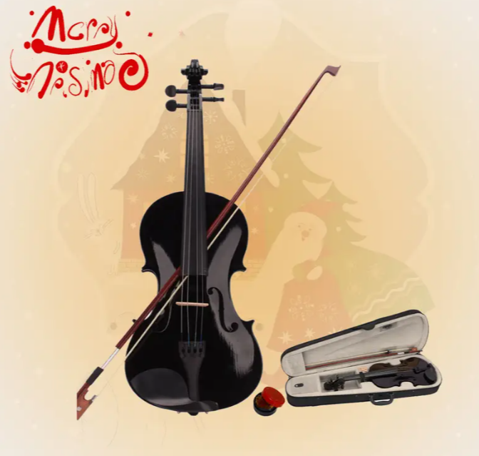 4/4 Professional Violin Set, Beginner violin, violin case, for family play, school play, outings, players, Christmas/Halloween/Thanksgiving/New Year play, educational gifts