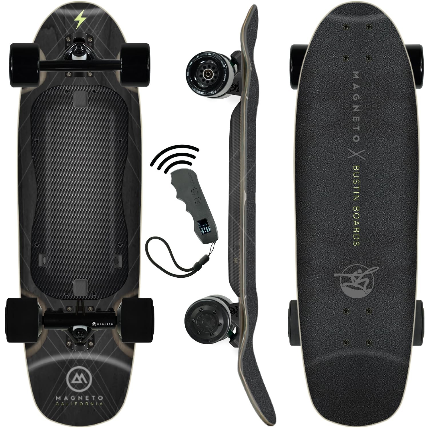 Magneto Patented Hybrid Cruiser Electric Skateboard with Remote, 900W Motors, 29 MPH Top Speed