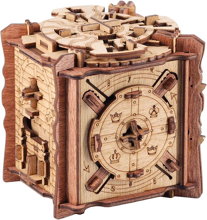 iDventure Cluebox - The Trial of Camelot - Escape Room Games - Jigsaw Box - 3D Wooden jigsaw Puzzle - Continuous Jigsaw Puzzle - Adult 3D Jigsaw Puzzle - Brain Teaser - Birthday gift gadget for men -