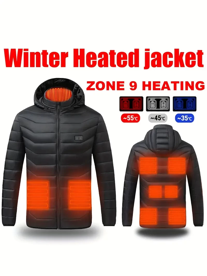 Men's Casual Long Hooded Puffer Jacket, Warm Down Coat Parka For Fall Winter Outdoor Mountaineering Hiking Camping, Men's Ski Coat