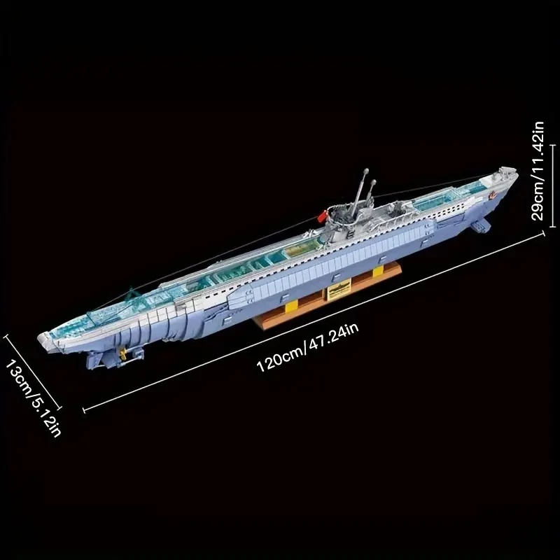628011 MOC VIIC U-552 Submarine 6172pcs Building Blocks Brick Toys Christmas Halloween Thanksgiving Day Gift Set Carnival