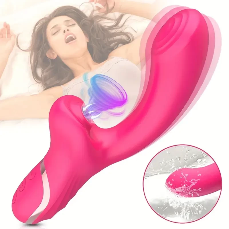 Rabbit sucking vibrator for stimulation, adult sex toy for female couples, vibrating finger massager with 10 suction forces and 10 vibration modes
