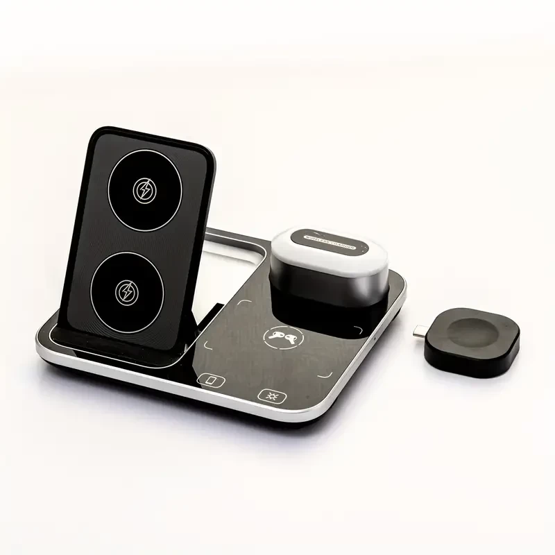 1pc Four-in-one Mobile Phone Wireless Charger, Mobile Phone Watch Folding Three-in-one Wireless Charger