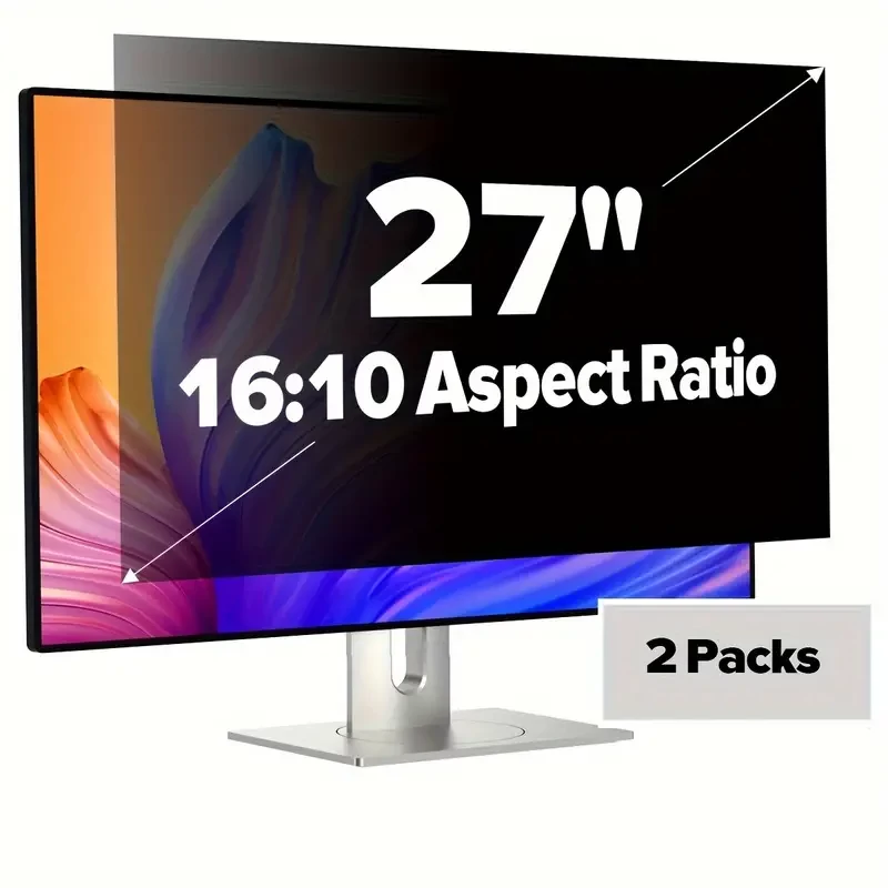 JEAPKA 27-Inch Computer Privacy Screen 2 Packs For 16:9 Widescreen Monitor Privacy Screen Shield For Data Confidentiality Anti-Glare Anti Blue Light Privacy Screen Protector
